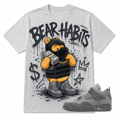 BEAR HABITS Shirt To Match AJ 4 ‘Wet Cement’, AJ 4 Matching Shirt