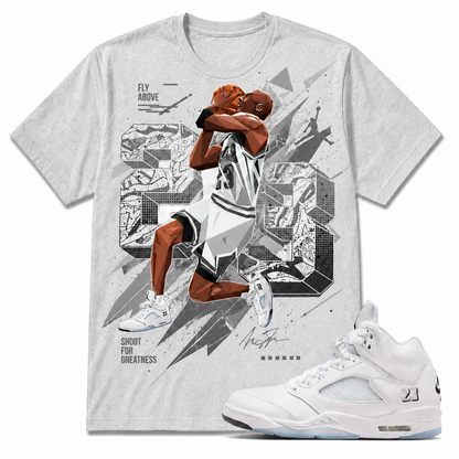 "23" Shirt To Match AJ 5 Metallic Silver, AJ 5 Matching Shirt