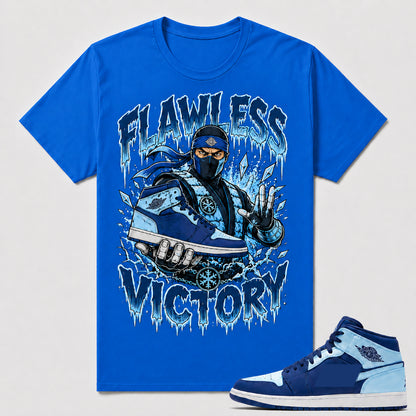 "FLAWLESS VICTORY" Shirt To Match AJ 1 Retro Mid ‘Ice Blue’, AJ 1 Matching Shirt