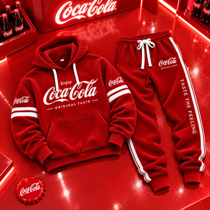 Cola Original Taste All Over Printed Hoodie And Sweatpants Set V4