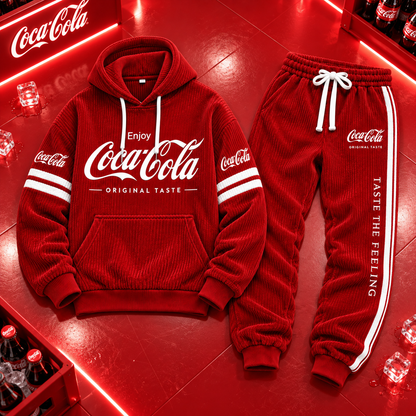 Cola Original Taste All Over Printed Hoodie And Sweatpants Set V4