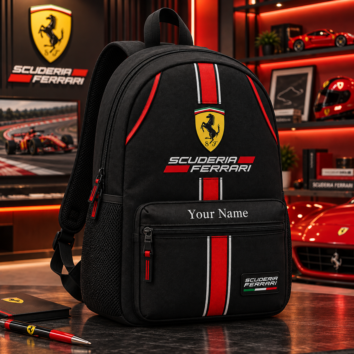 Scuderia Ferrar Racing Backpack, Personalized Racing Backpack V2