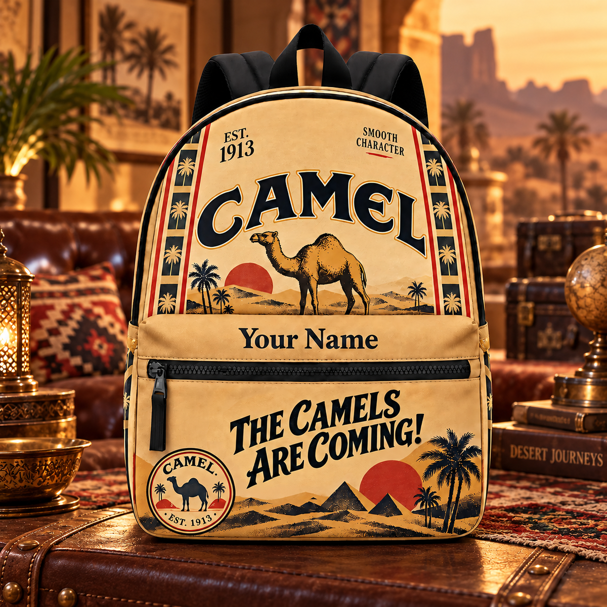 Camel EST. 1913 Backpack, Personalized Camel Backpack