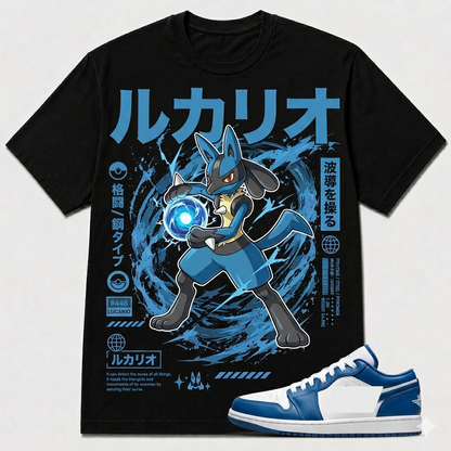 "LUCARIO" Shirt To Match AJ 1 Low 'Marina Blue, AJ 1 Matching Shirt