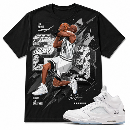 "23" Shirt To Match AJ 5 Metallic Silver, AJ 5 Matching Shirt