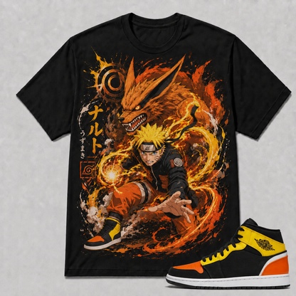 "Naruto" Shirt To Match AJ 1 Mid – Amarillo Orange, AJ 1 Matching Shirt
