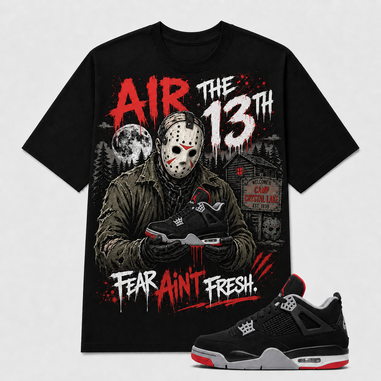 "AIR THE 13TH" Shirt To Match AJ 4 Retro Bred, AJ 4 Matching Shirt