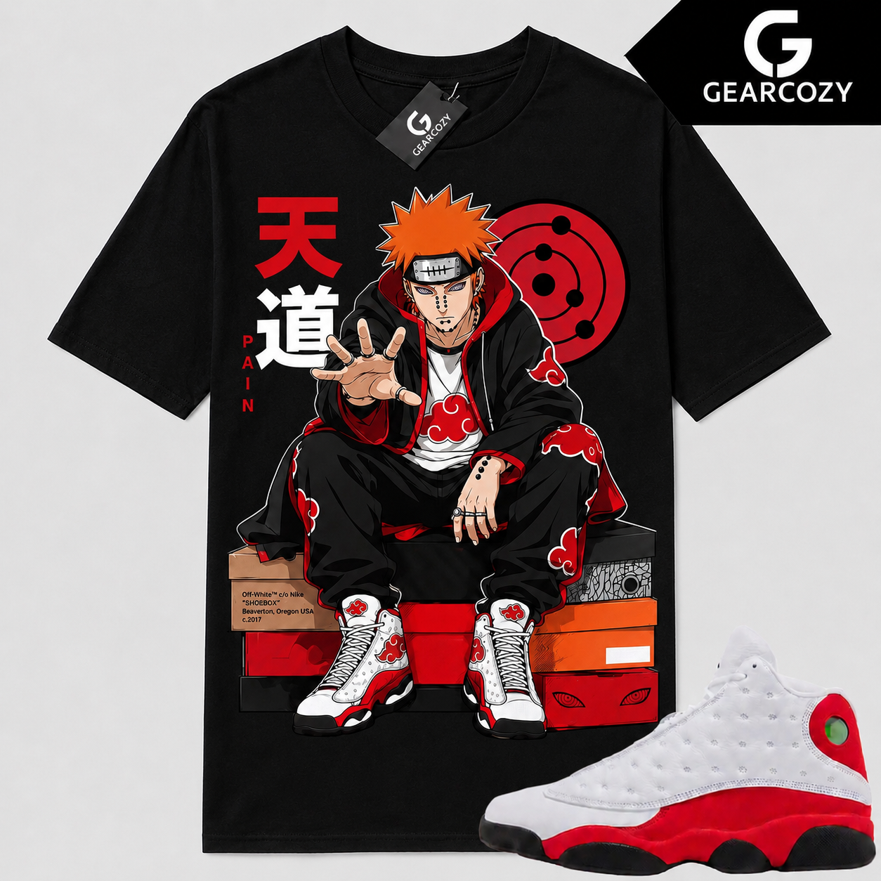 "PAIN AKATSUKI" Shirt To Match AJ 13 Retro OG 'Chicago', AJ 13 Matching Shirt