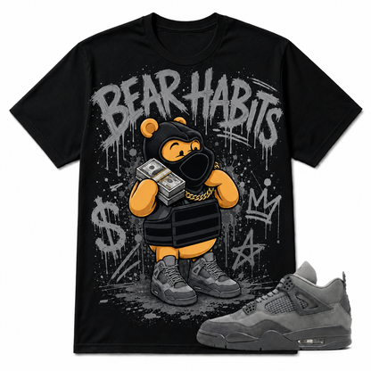 BEAR HABITS Shirt To Match AJ 4 ‘Wet Cement’, AJ 4 Matching Shirt