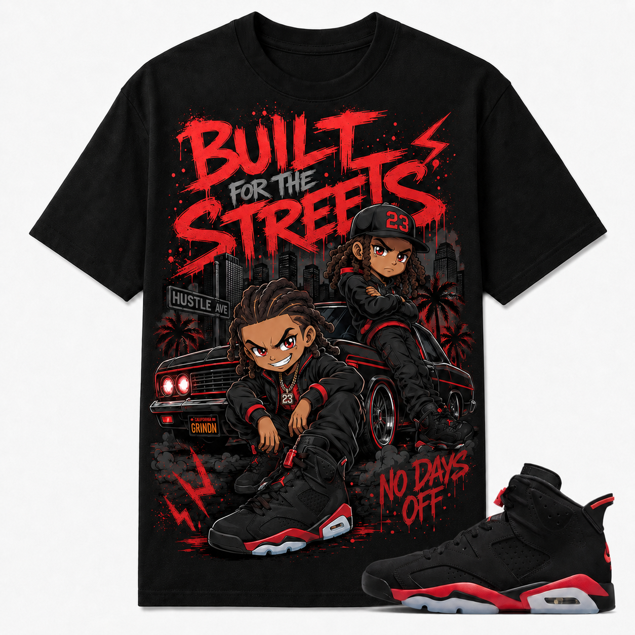 BUILT FOR THE STREETS Shirt To Match JD Infrared 6s, JD Infrared 6s Matching Shirt