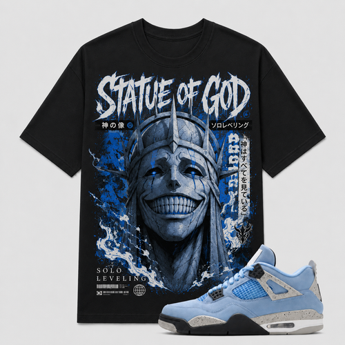 "STATUE OF GOD" Shirt To Match AJ 4 Retro ‘University Blue’, AJ 4 Matching Shirt