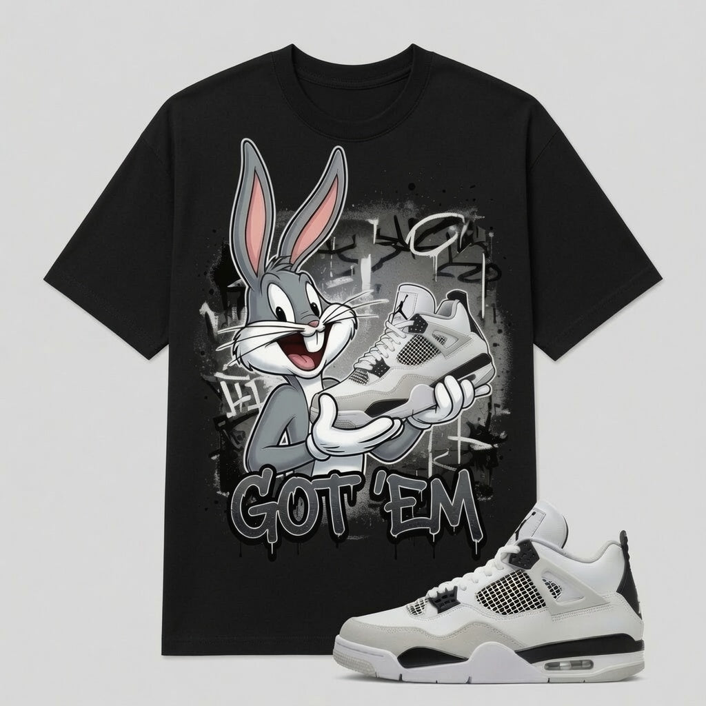 "GOT 'EM" Shirt To Match AJ 4 Retro ‘Military Black’, AJ 4 Matching Shirt