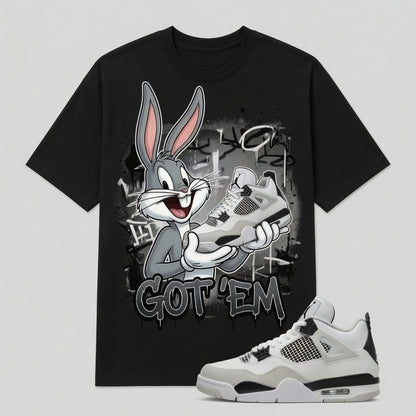 "GOT 'EM" Shirt To Match AJ 4 Retro ‘Military Black’, AJ 4 Matching Shirt