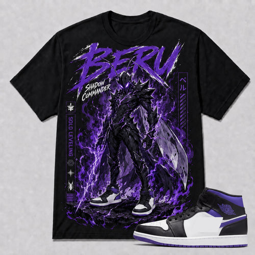 "BERU SOLO LEVELING" Shirt To Match AJ 1 Mid Court Purple, AJ 1 Matching Shirt