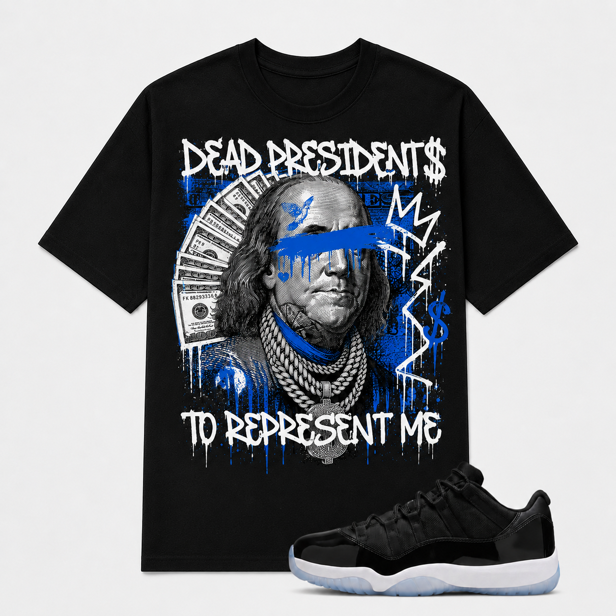 DEAD PRESIDENT Shirt To Match AJ 11 Low "Space Jam", AJ 11 Matching Shirt