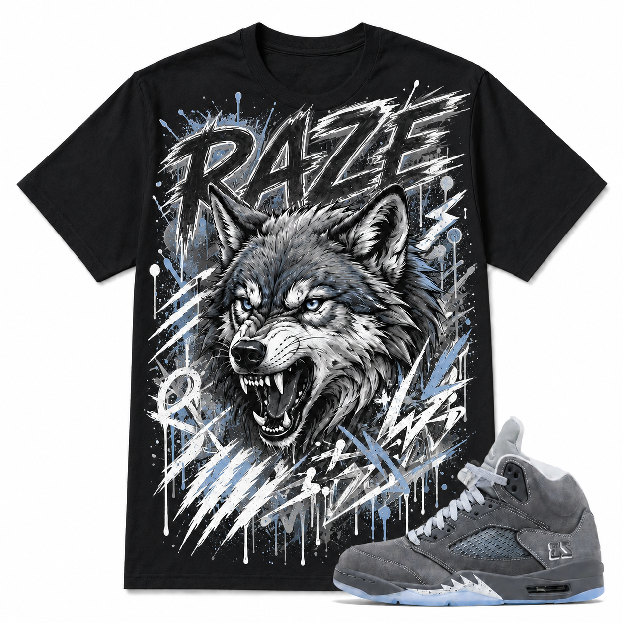 RAZE Shirt To Match AJ 5 Wolf Grey, AJ 5 Matching Shirt