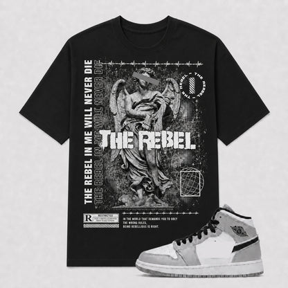 "THE REBEL" Shirt To Match AJ 1 Mid ‘Light Smoke Grey’, AJ 1 Matching Shirt