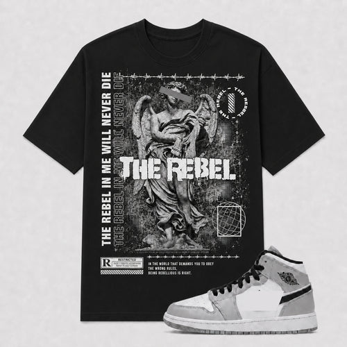 "THE REBEL" Shirt To Match AJ 1 Mid ‘Light Smoke Grey’, AJ 1 Matching Shirt