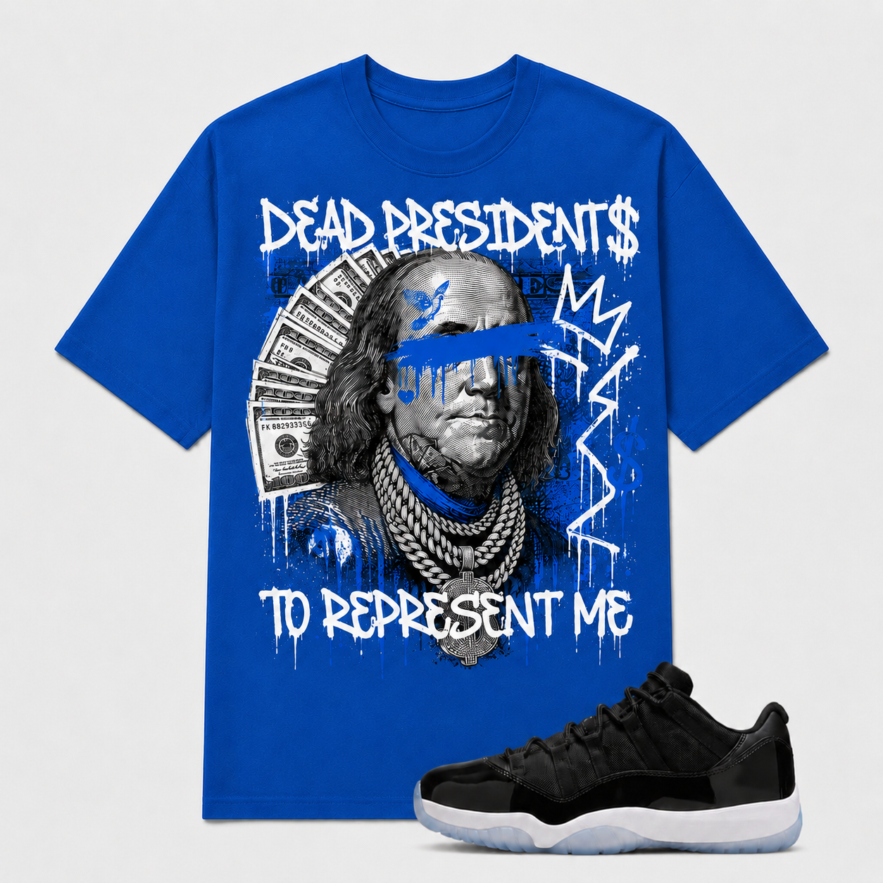 DEAD PRESIDENT Shirt To Match AJ 11 Low "Space Jam", AJ 11 Matching Shirt