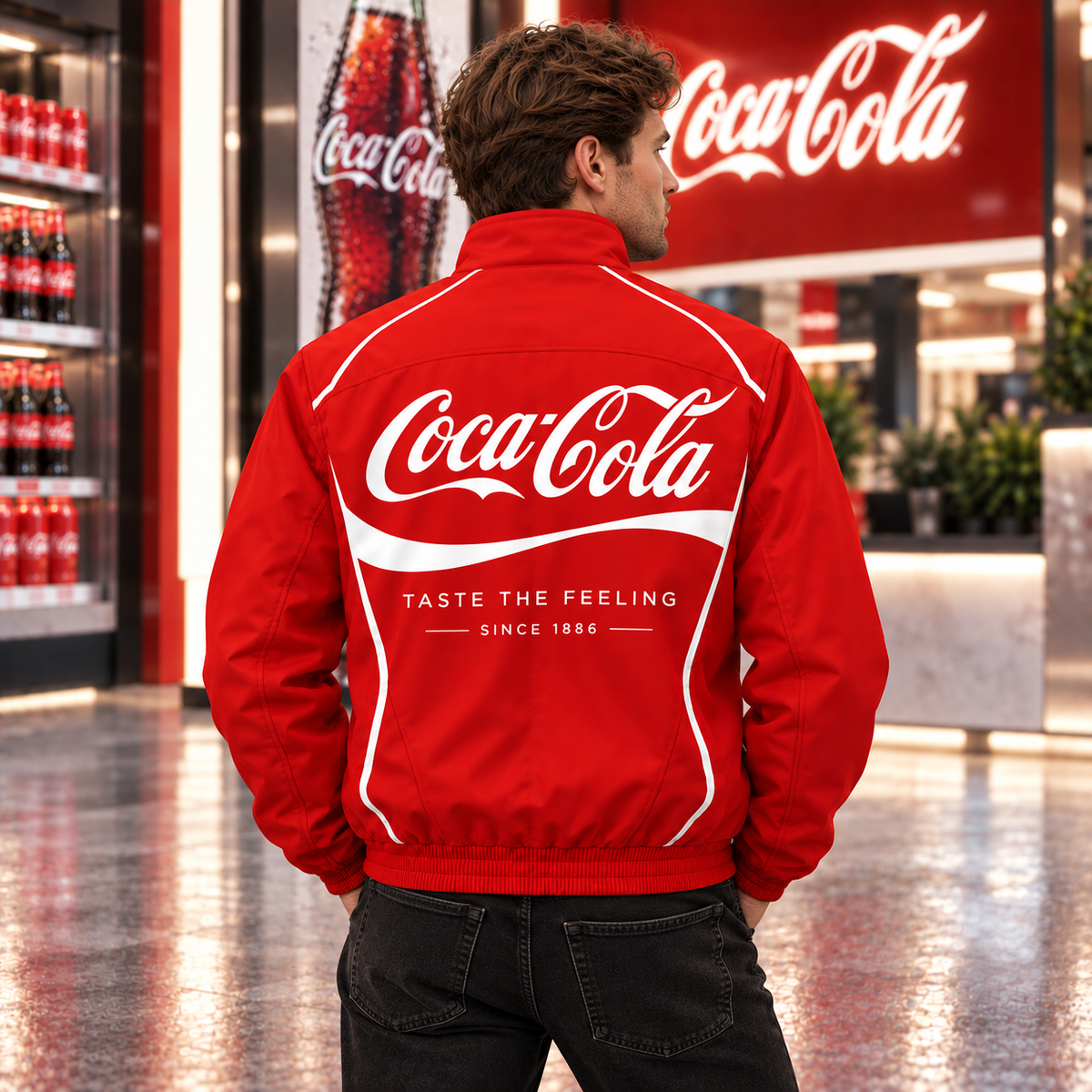 Cola Taste The Feeling Zipper Stand Collar Jacket V3