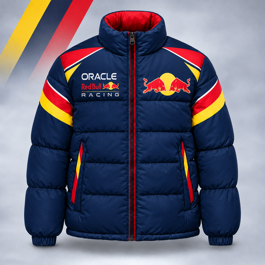 Oracle Red Bll Racing Puffer Jacket , Racing Windproof Puffer Jacket
