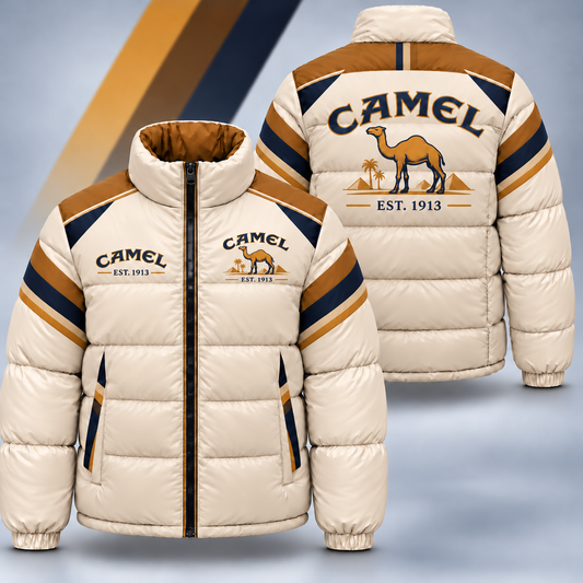 Camel EST. 1913 Puffer Jacket , Camel Windproof Puffer Jacket