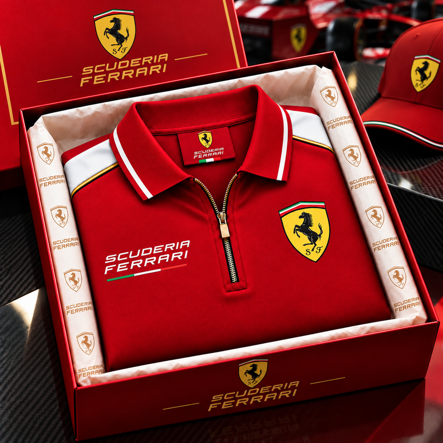 Scuderia Ferrar Racing Zip Polo