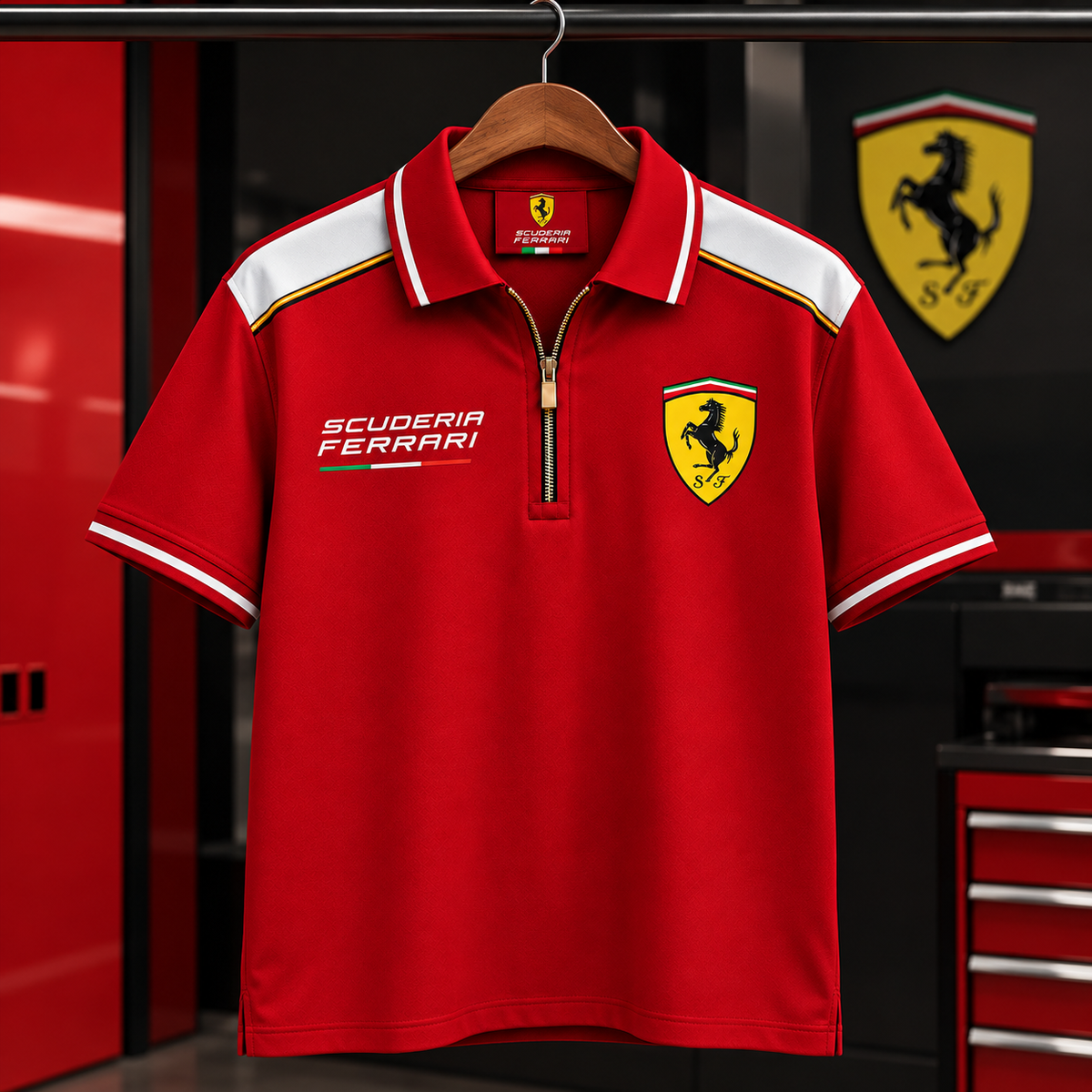 Scuderia Ferrar Racing Zip Polo