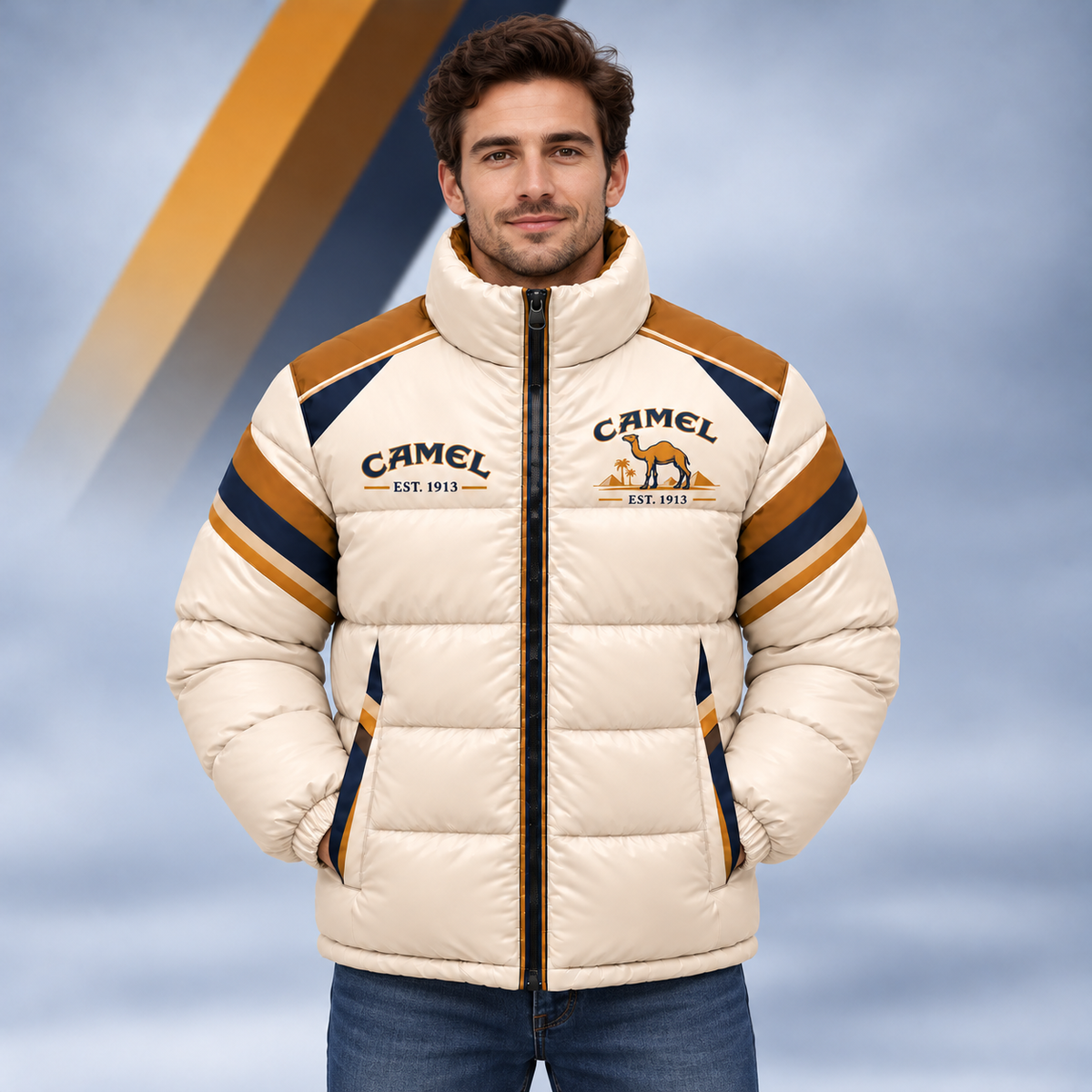 Camel EST. 1913 Puffer Jacket , Camel Windproof Puffer Jacket