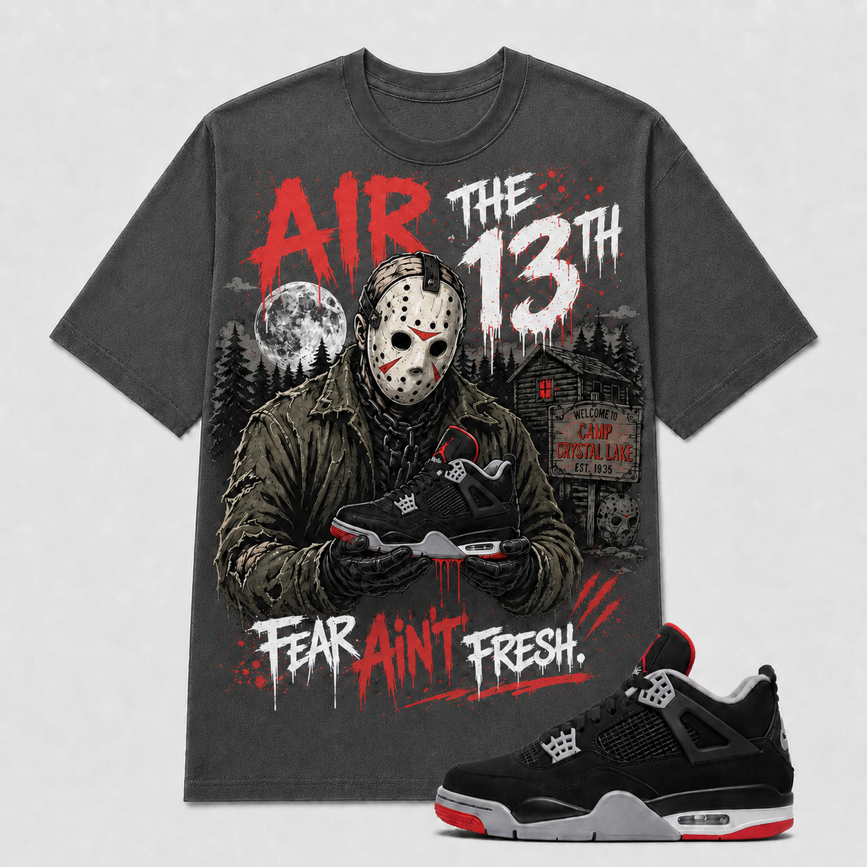 "AIR THE 13TH" Shirt To Match AJ 4 Retro Bred, AJ 4 Matching Shirt