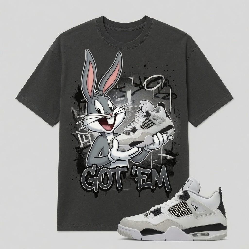 "GOT 'EM" Shirt To Match AJ 4 Retro ‘Military Black’, AJ 4 Matching Shirt
