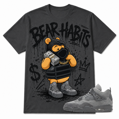 BEAR HABITS Shirt To Match AJ 4 ‘Wet Cement’, AJ 4 Matching Shirt