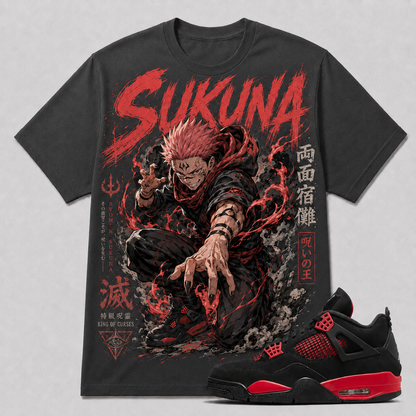 "SUKUNA" Shirt To Match AJ 4 Red Thunder, AJ 4 Matching Shirt