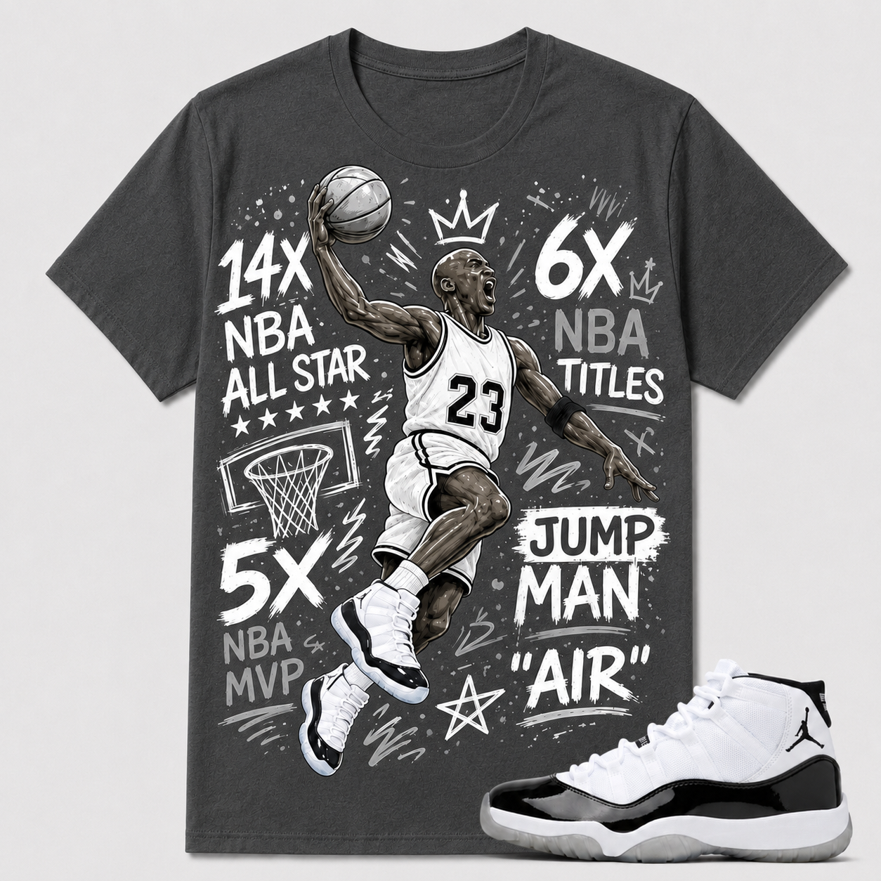 14X ALL STARS Shirt To Match AJ 11 Retro ‘Concord’, AJ 11 Matching Shirt