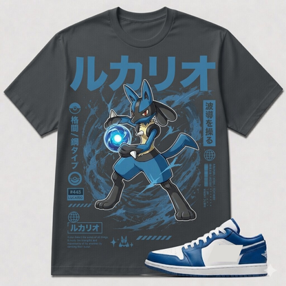 "LUCARIO" Shirt To Match AJ 1 Low 'Marina Blue, AJ 1 Matching Shirt