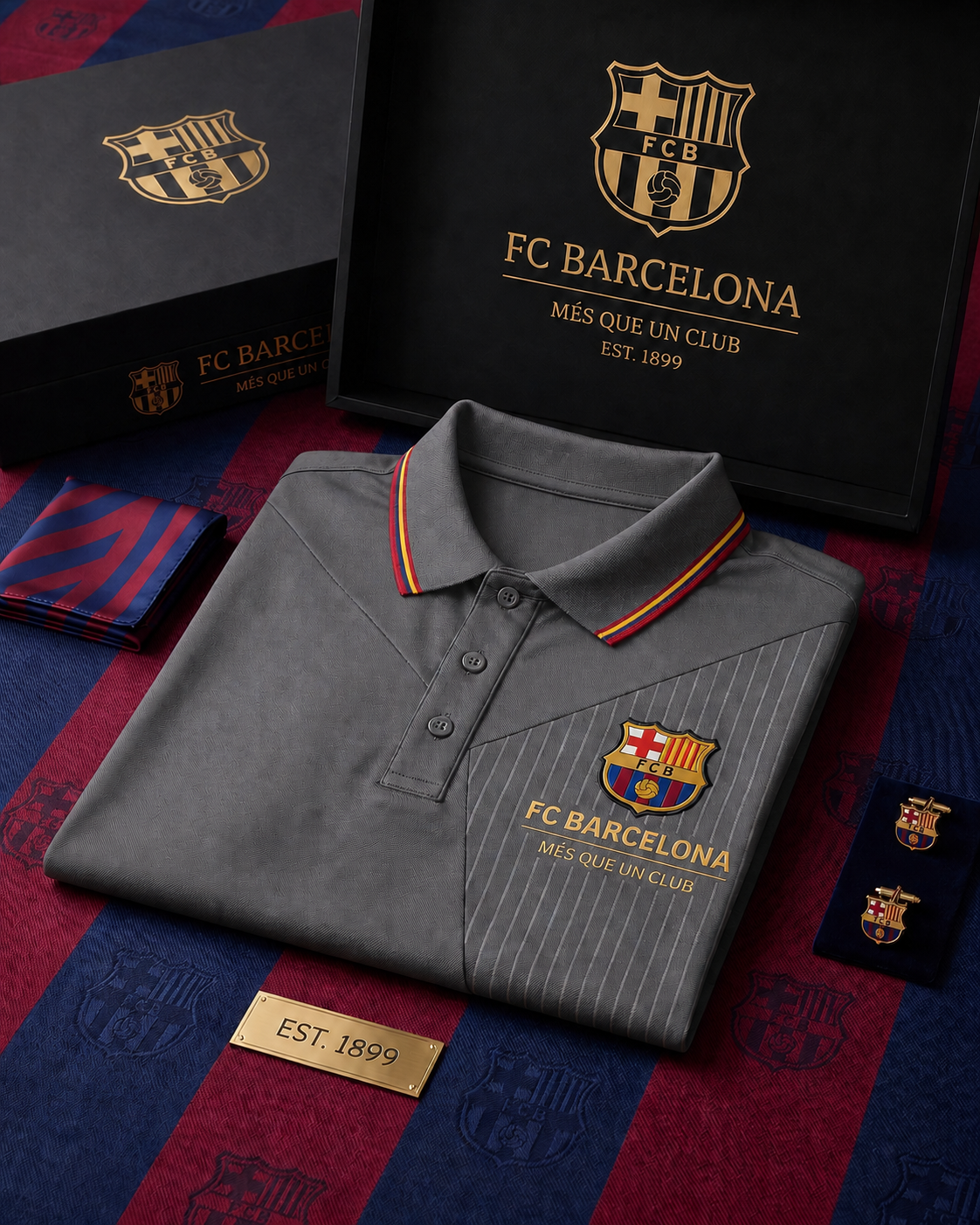 Barca Mes Que Un Club Polo , Barca Shirt , Barca 2026 Shirt V4
