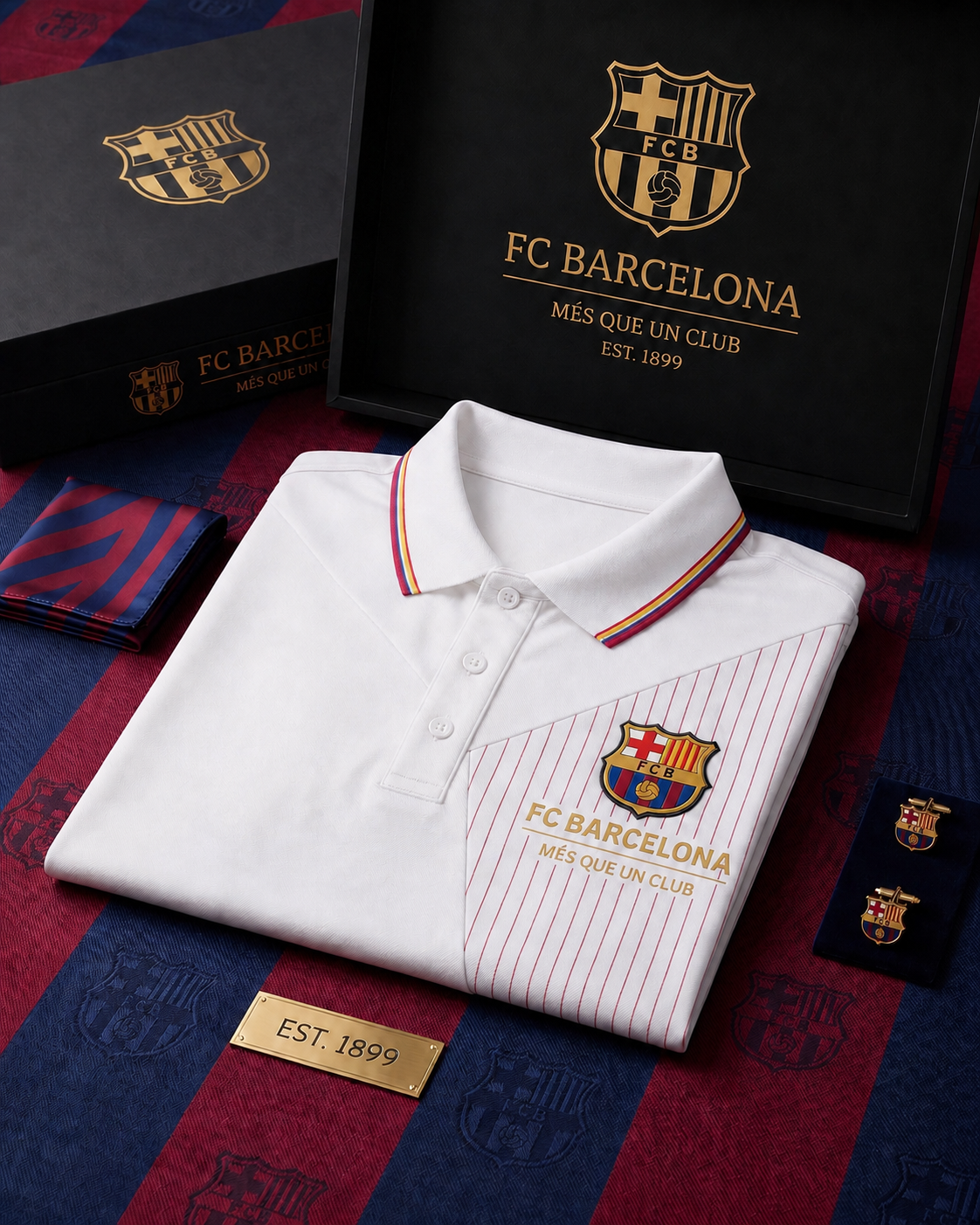 Barca Mes Que Un Club Polo , Barca Shirt , Barca 2026 Shirt V4