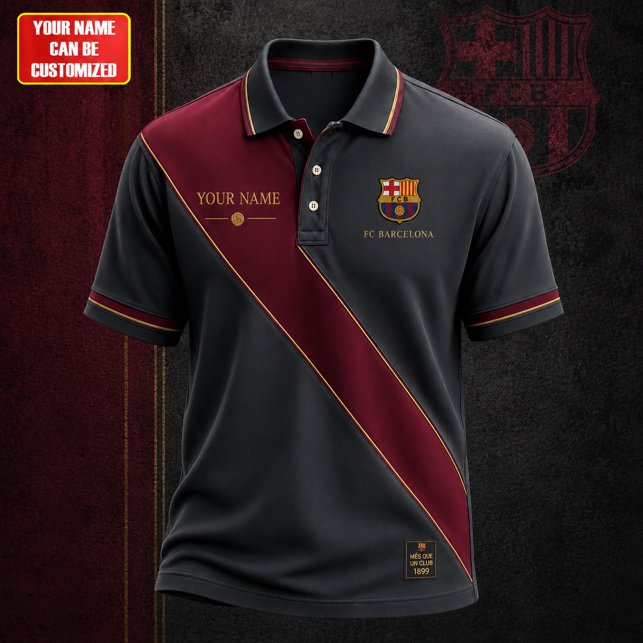 Barca Mes Que Un Club Polo , Barca Shirt , Barca 2026 Shirt V5
