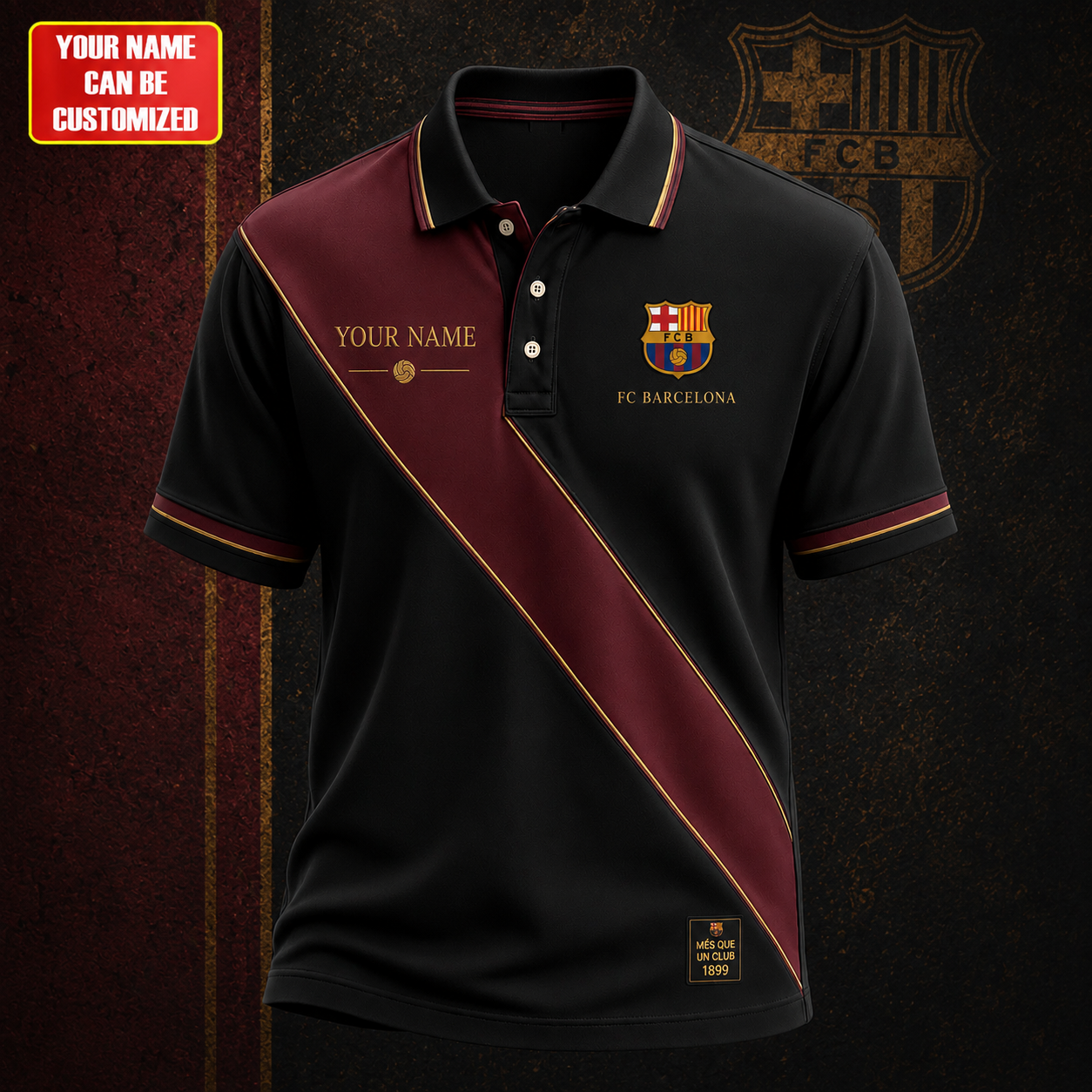 Barca Mes Que Un Club Polo , Barca Shirt , Barca 2026 Shirt V5
