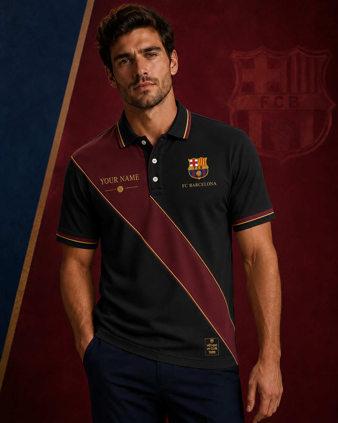 Barca Mes Que Un Club Polo , Barca Shirt , Barca 2026 Shirt V5