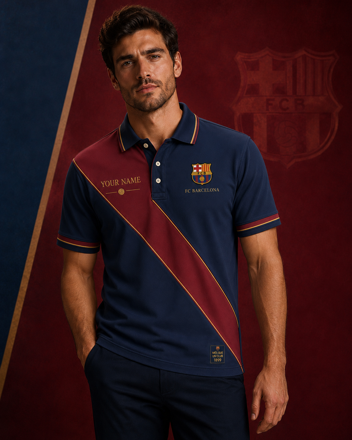 Barca Mes Que Un Club Polo , Barca Shirt , Barca 2026 Shirt V5