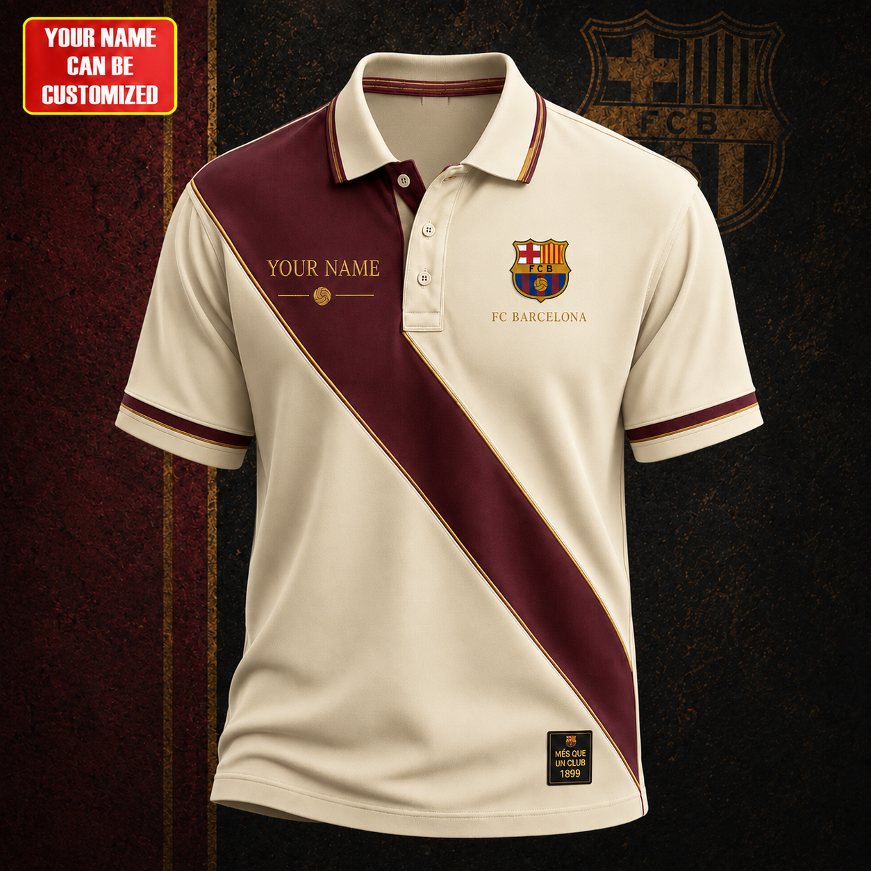Barca Mes Que Un Club Polo , Barca Shirt , Barca 2026 Shirt V5