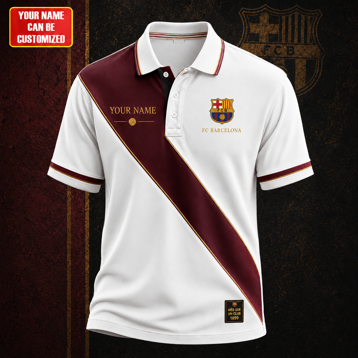 Barca Mes Que Un Club Polo , Barca Shirt , Barca 2026 Shirt V5