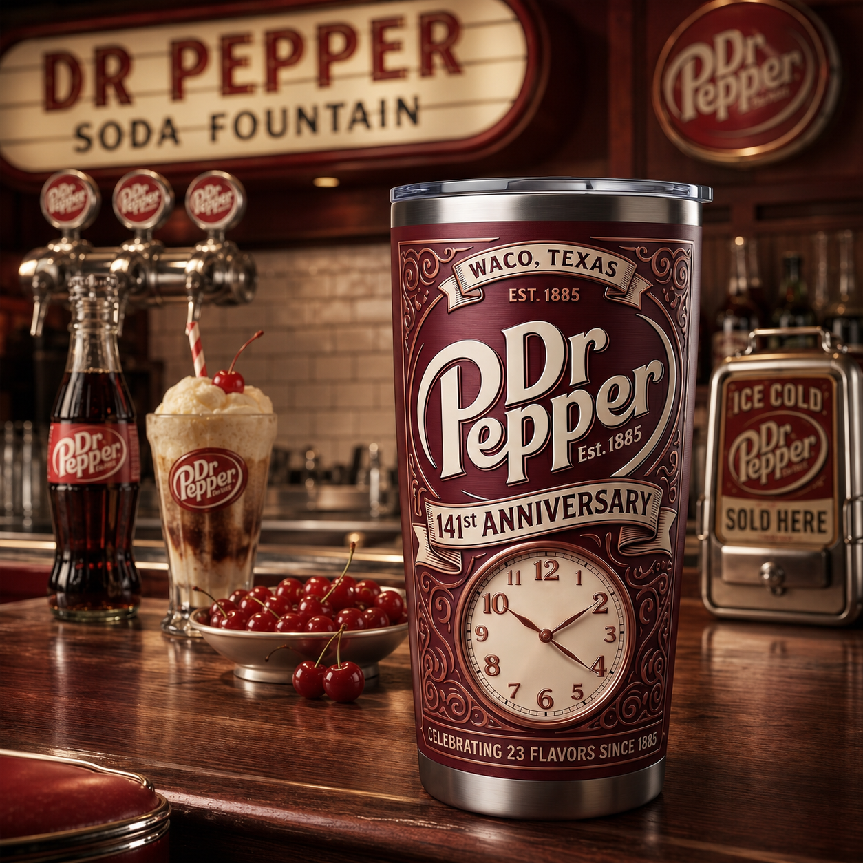Dr Pepper 141st Anniversary Tumbler , Dr Pepper 20oz 30oz Cup