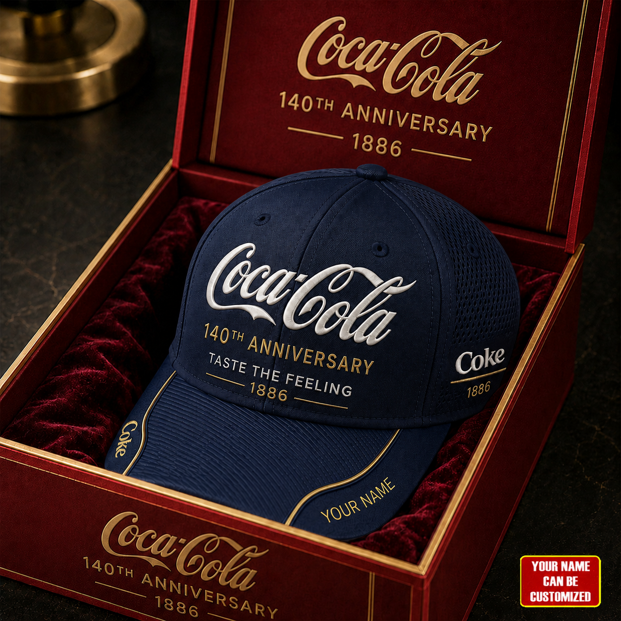 Personalized Cola 140th Anniversary Cap V31, Cola Taste The Feeling Vintage Cap