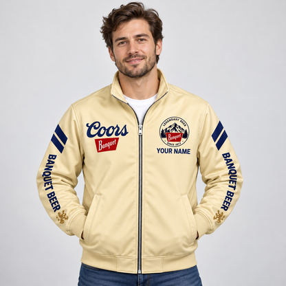 Coors Banqut Since 1873 Zipper Stand Collar Jacket