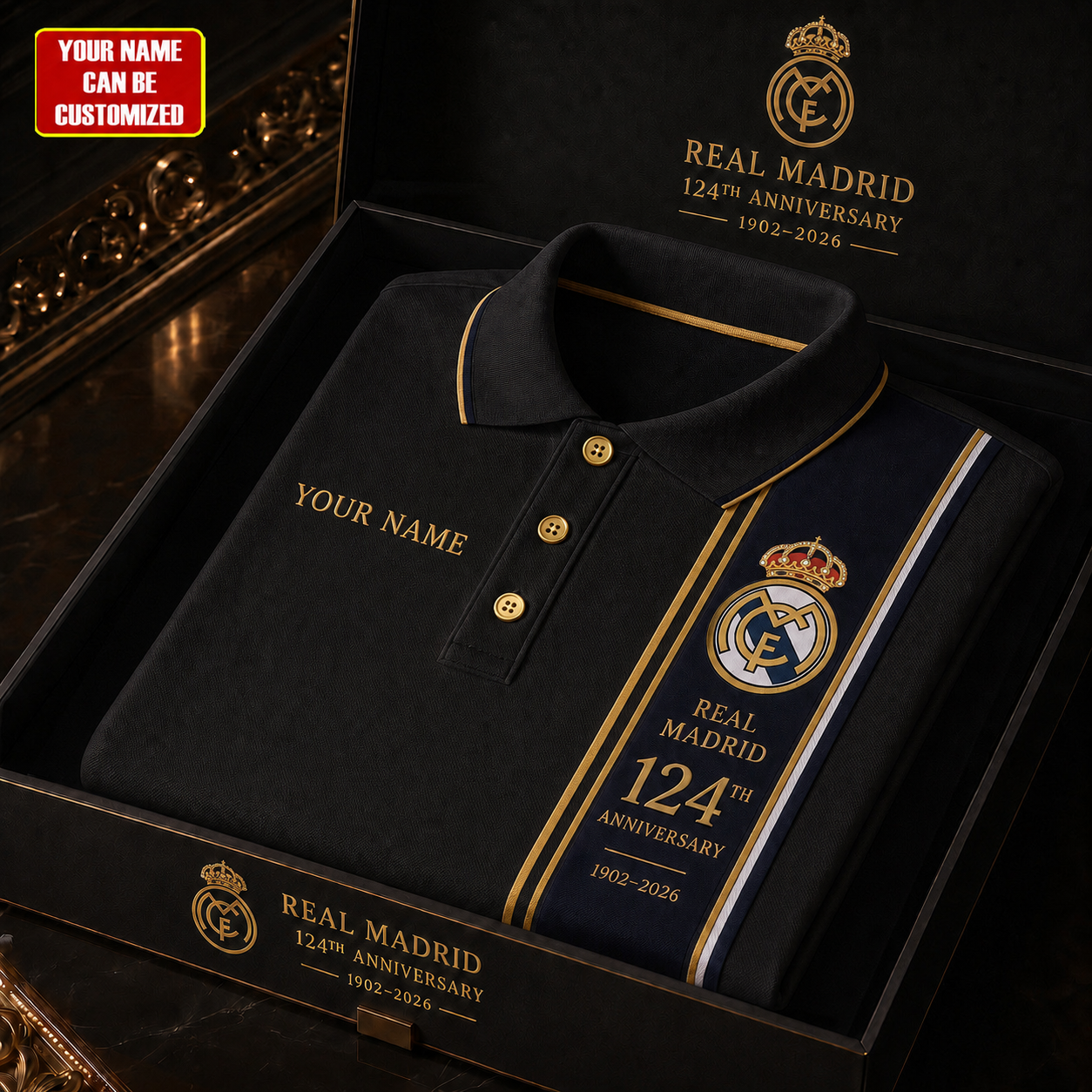Real 124th Anniversary Polo , Real Hala Madird Polo , Real 2026 Shirt V5