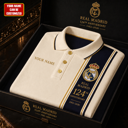 Real 124th Anniversary Polo , Real Hala Madird Polo , Real 2026 Shirt V5