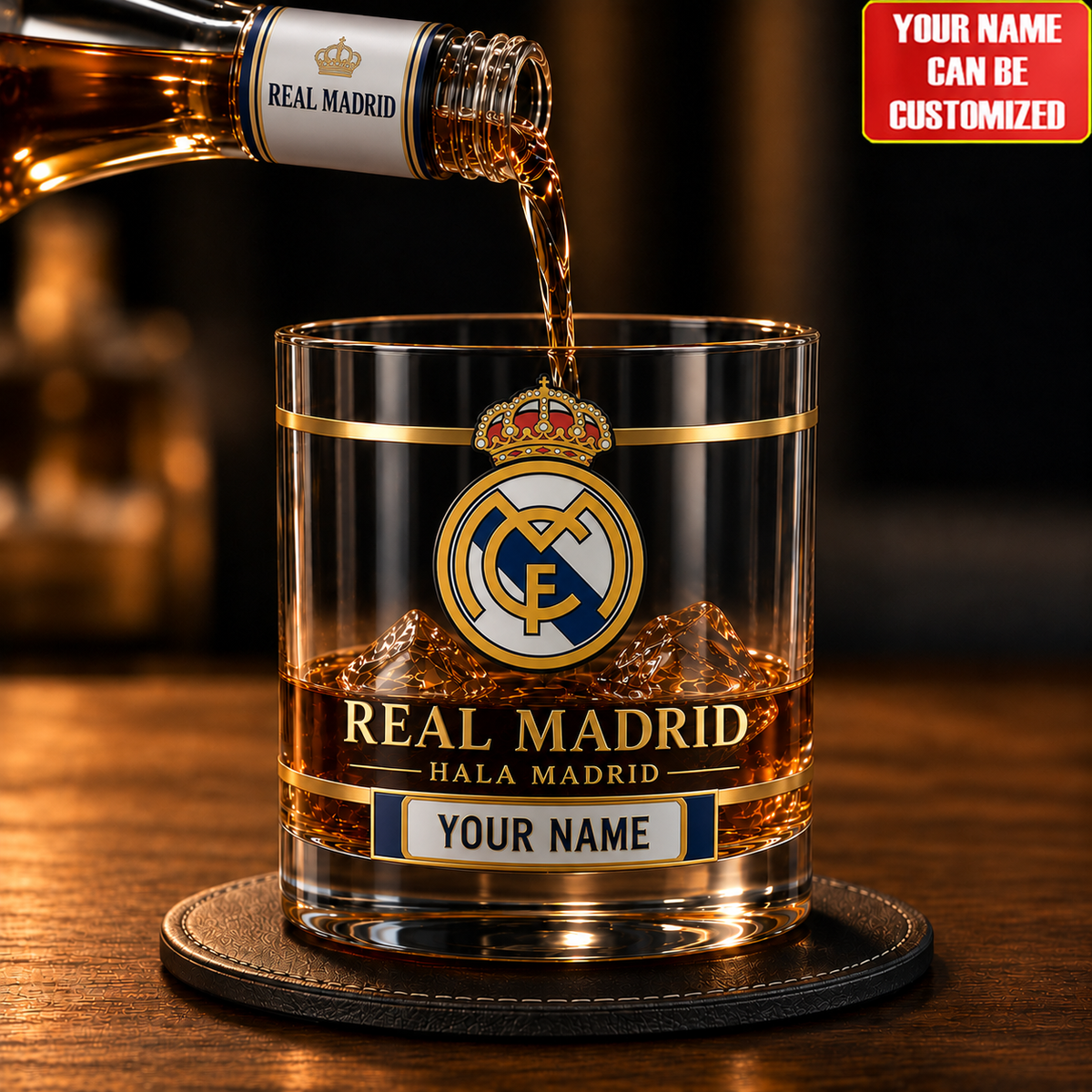 Real Hala Madrid Glass , Personalized Real Glass V2