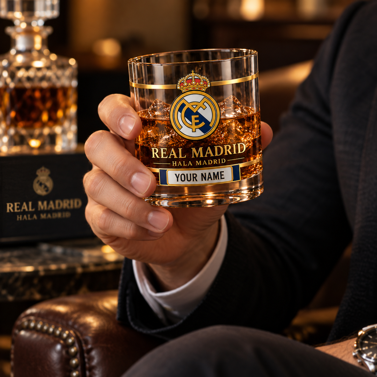 Real Hala Madrid Glass , Personalized Real Glass V2